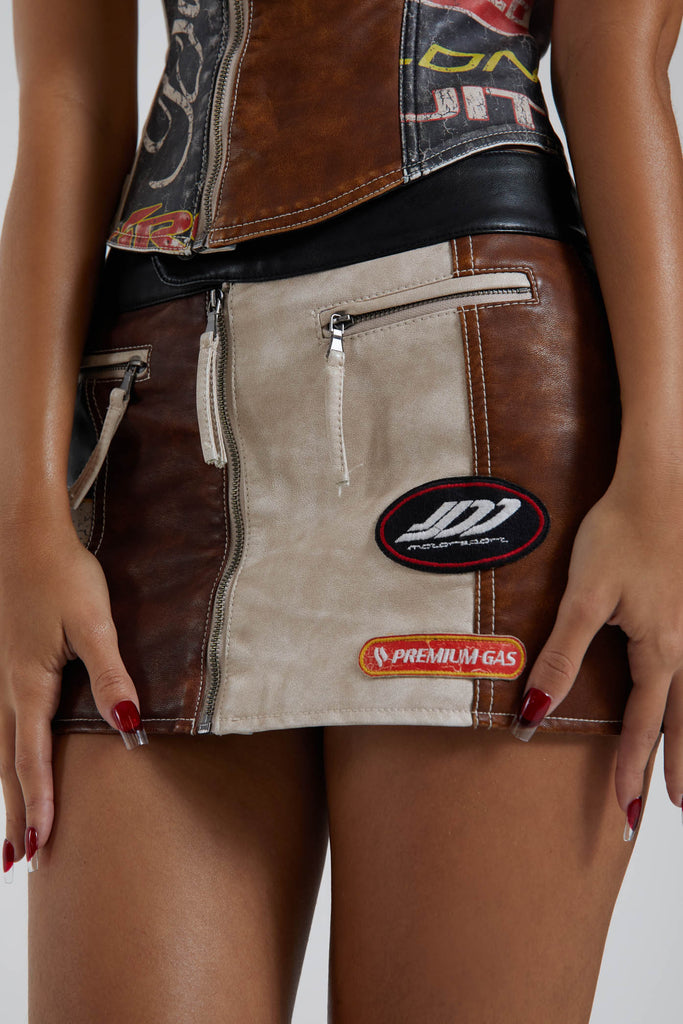 Daytona Vegan Leather Mini Skirt