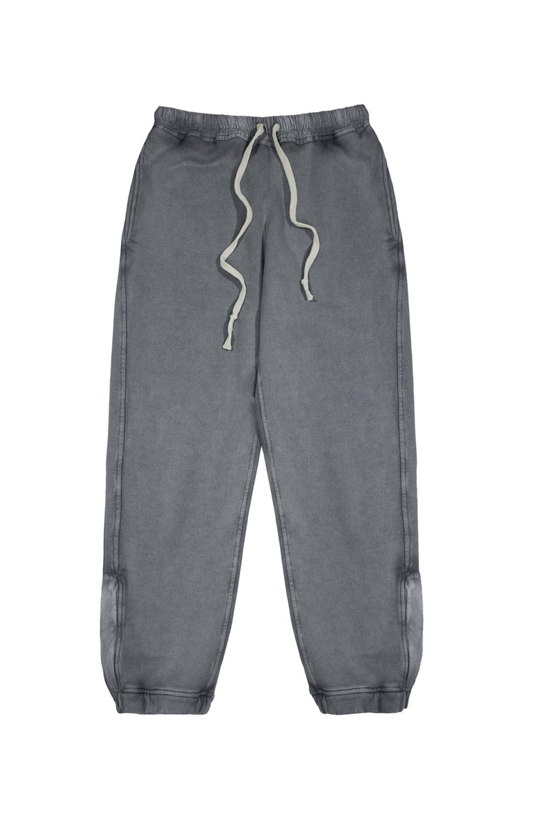 Chrome grey cuffed joggers with drawstring waistband detail. 