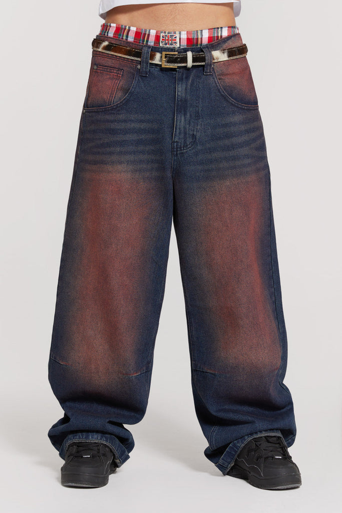 Deep Red Colossus Jeans