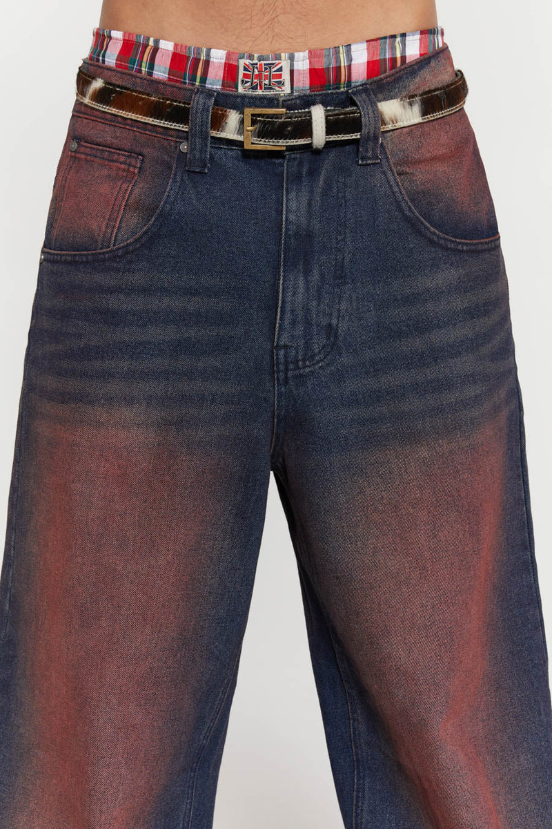 Deep Red Colossus Jeans